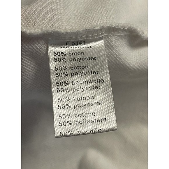 LACOSTE White Blue Slim Fit Polo Women's Short Sleeve Shirt Cotton Blend Size 4 - Picture 5 of 9
